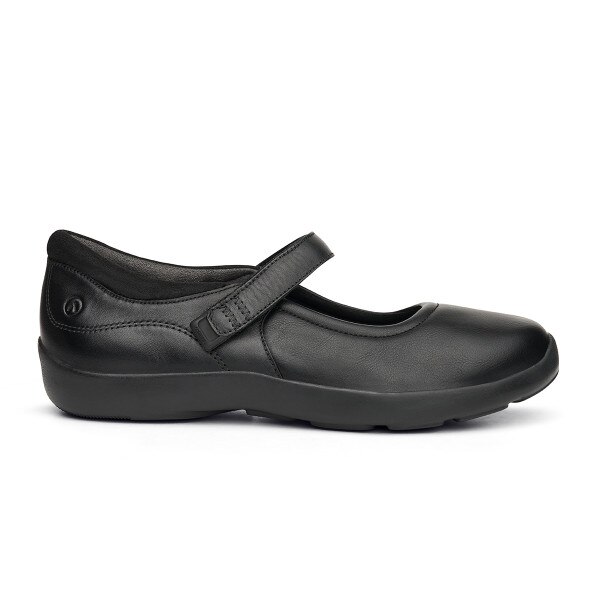 Casual Mary Jane in Black Stretch